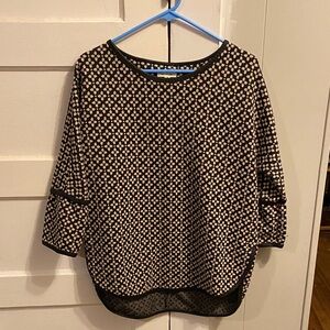 Black and Cream Polka Dot Women's Top